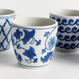 Napa Blue and white BARCLAY BUTERA DYNASTY MINI FLOWER POTS, SET OF 6