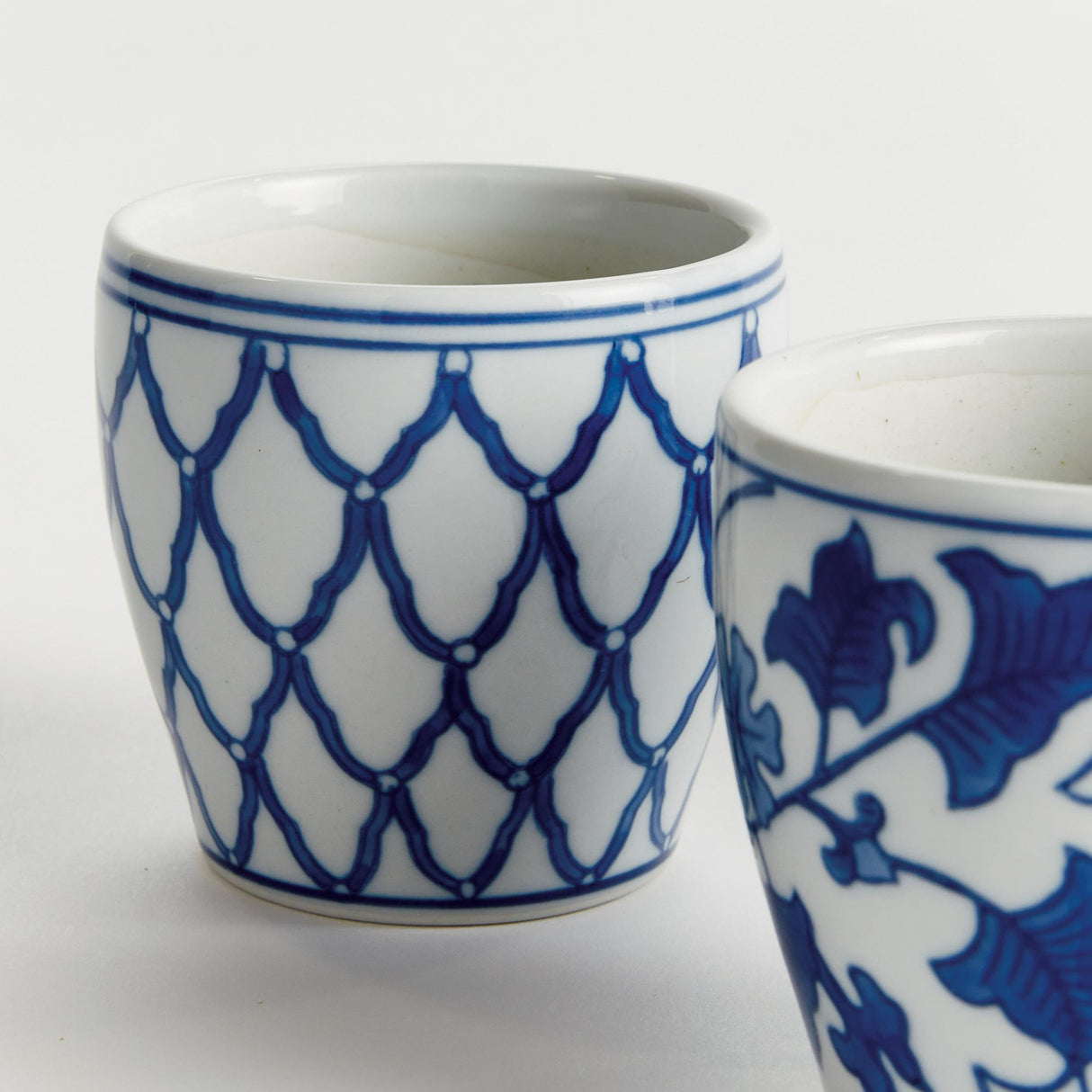 Napa Blue and white BARCLAY BUTERA DYNASTY MINI FLOWER POTS, SET OF 6