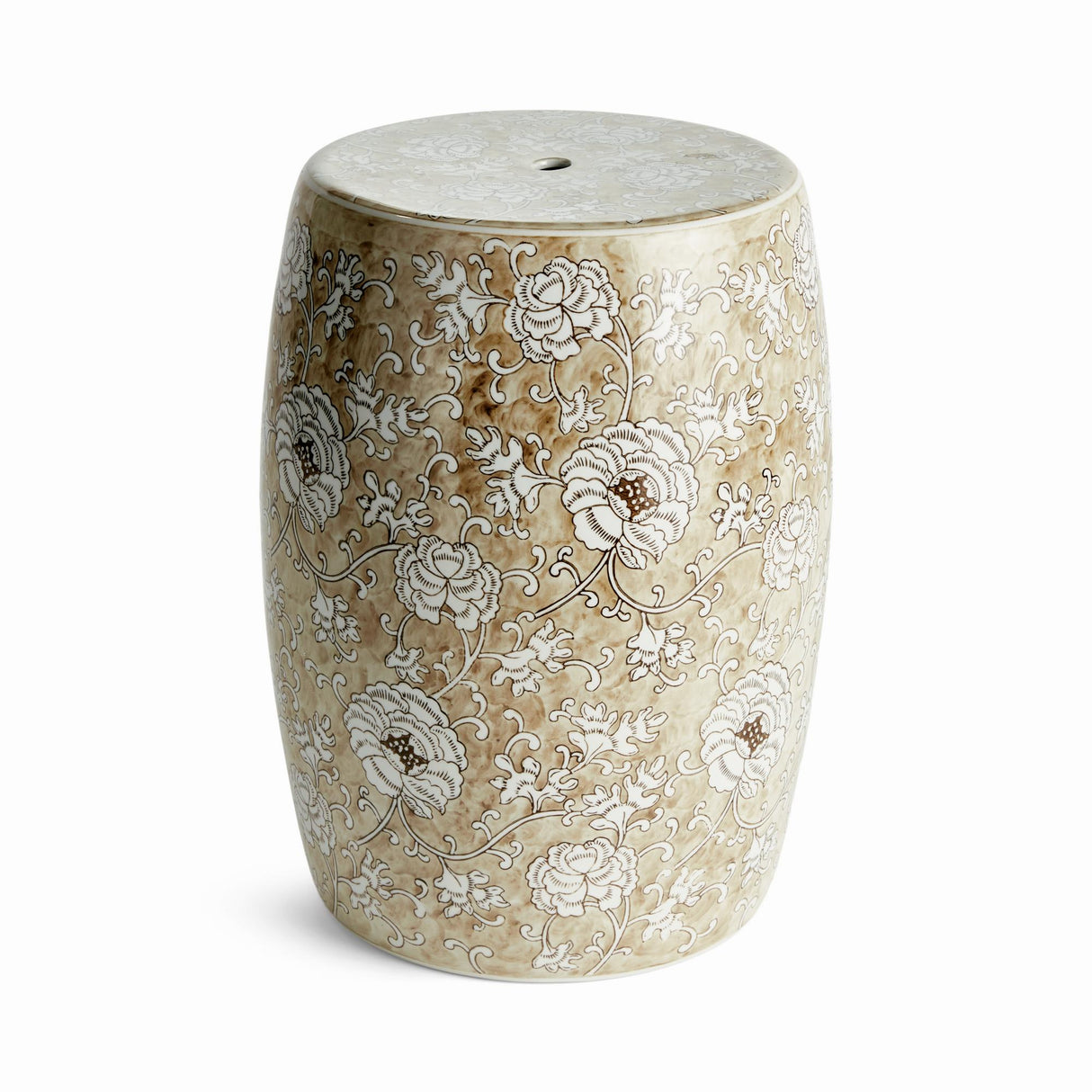 Napa Brown and white PROVINCE LOTUS STOOL