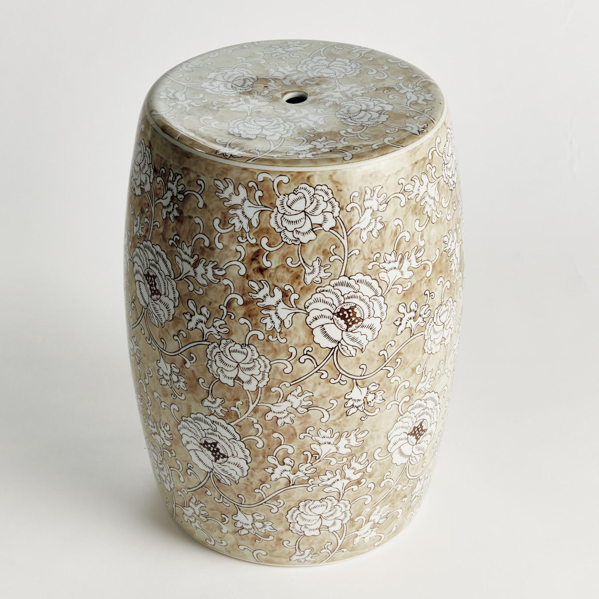 Napa Brown and white PROVINCE LOTUS STOOL