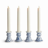 Napa Blue and white BARCLAY BUTERA DYNASTY MINI TAPER HOLDERS, SET OF 4