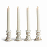 Napa Brown and white PROVINCE MINI TAPER HOLDERS, SET OF 4