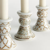 Napa Brown and white PROVINCE MINI TAPER HOLDERS, SET OF 4