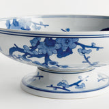 Napa Blue and white BARCLAY BUTERA DYNASTY EMPRESS DECORATIVE FOOTED BOWL