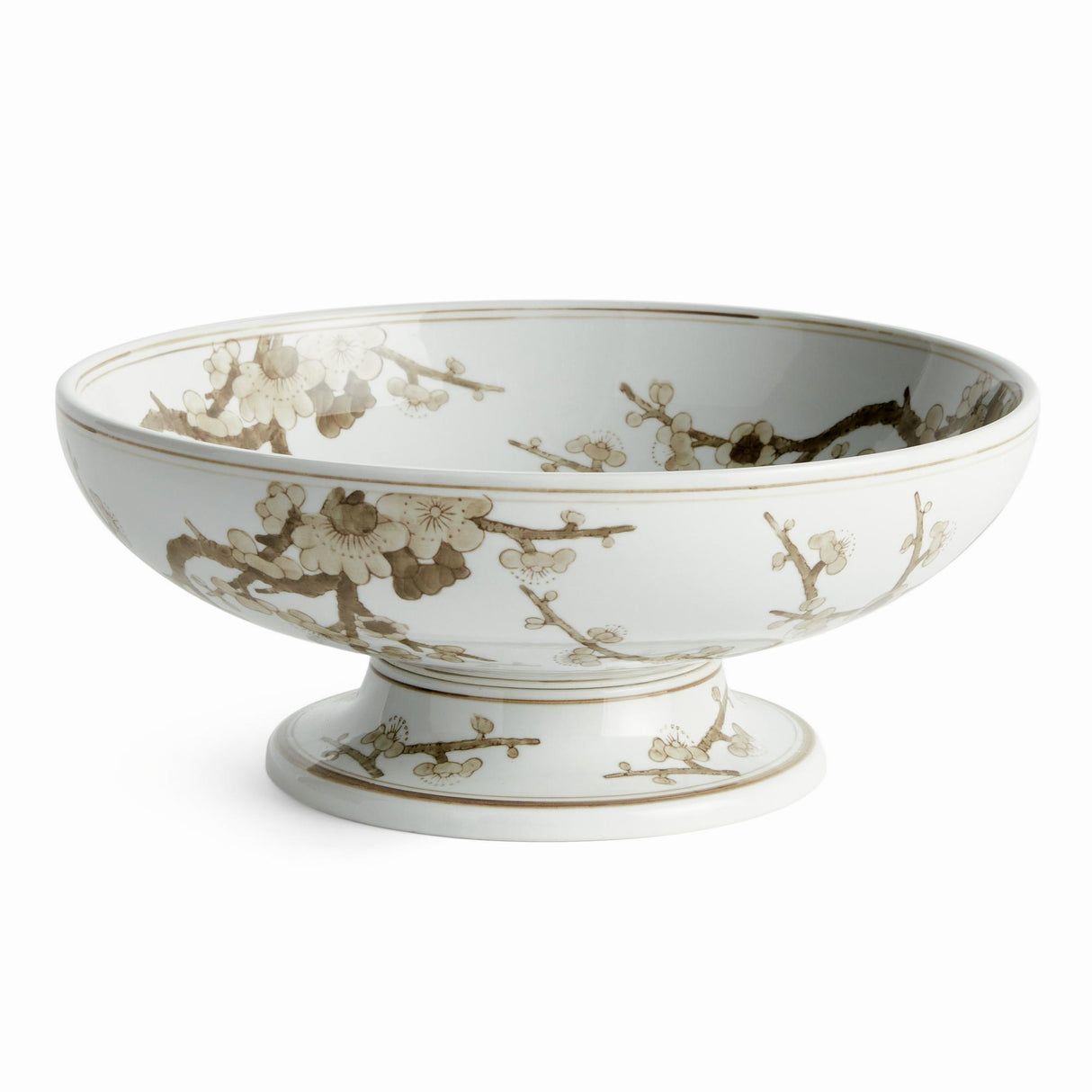 Napa Brown and white PROVINCE EMPRESS DECORATIVE FOOTED BOWL