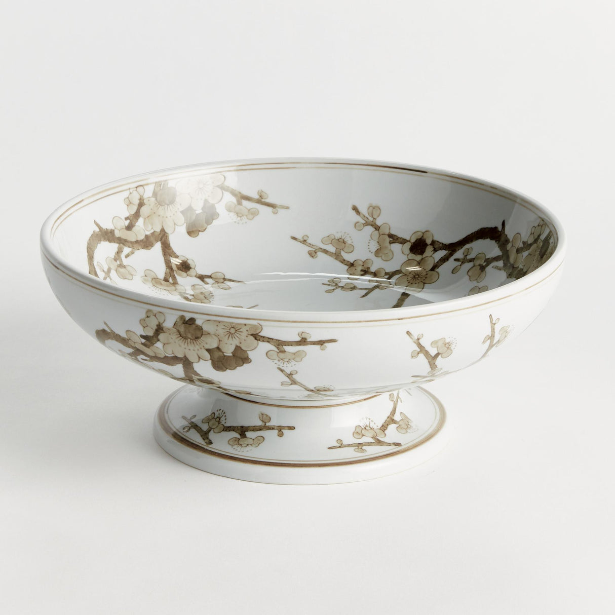 Napa Brown and white PROVINCE EMPRESS DECORATIVE FOOTED BOWL