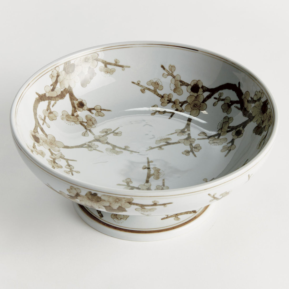 Napa Brown and white PROVINCE EMPRESS DECORATIVE FOOTED BOWL