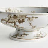 Napa Brown and white PROVINCE EMPRESS DECORATIVE FOOTED BOWL