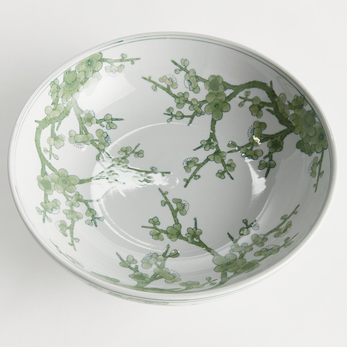 Napa Green and white IMPERIAL EMPRESS DECORATIVE FOOTED BOWL
