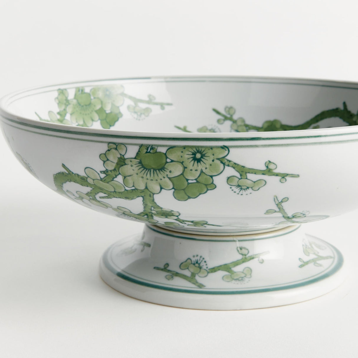 Napa Green and white IMPERIAL EMPRESS DECORATIVE FOOTED BOWL