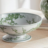 Napa Green and white IMPERIAL EMPRESS DECORATIVE FOOTED BOWL