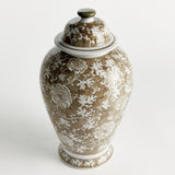 Napa Brown and white PROVINCE LOTUS LIDDED GINGER JAR