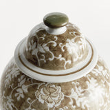 Napa Brown and white PROVINCE LOTUS LIDDED GINGER JAR