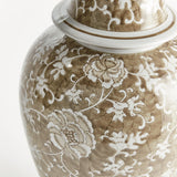 Napa Brown and white PROVINCE LOTUS LIDDED GINGER JAR