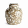 Napa Brown and white PROVINCE LOTUS LIDDED JAR