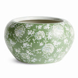 Napa Green and white IMPERIAL LOTUS PLANTER LARGE