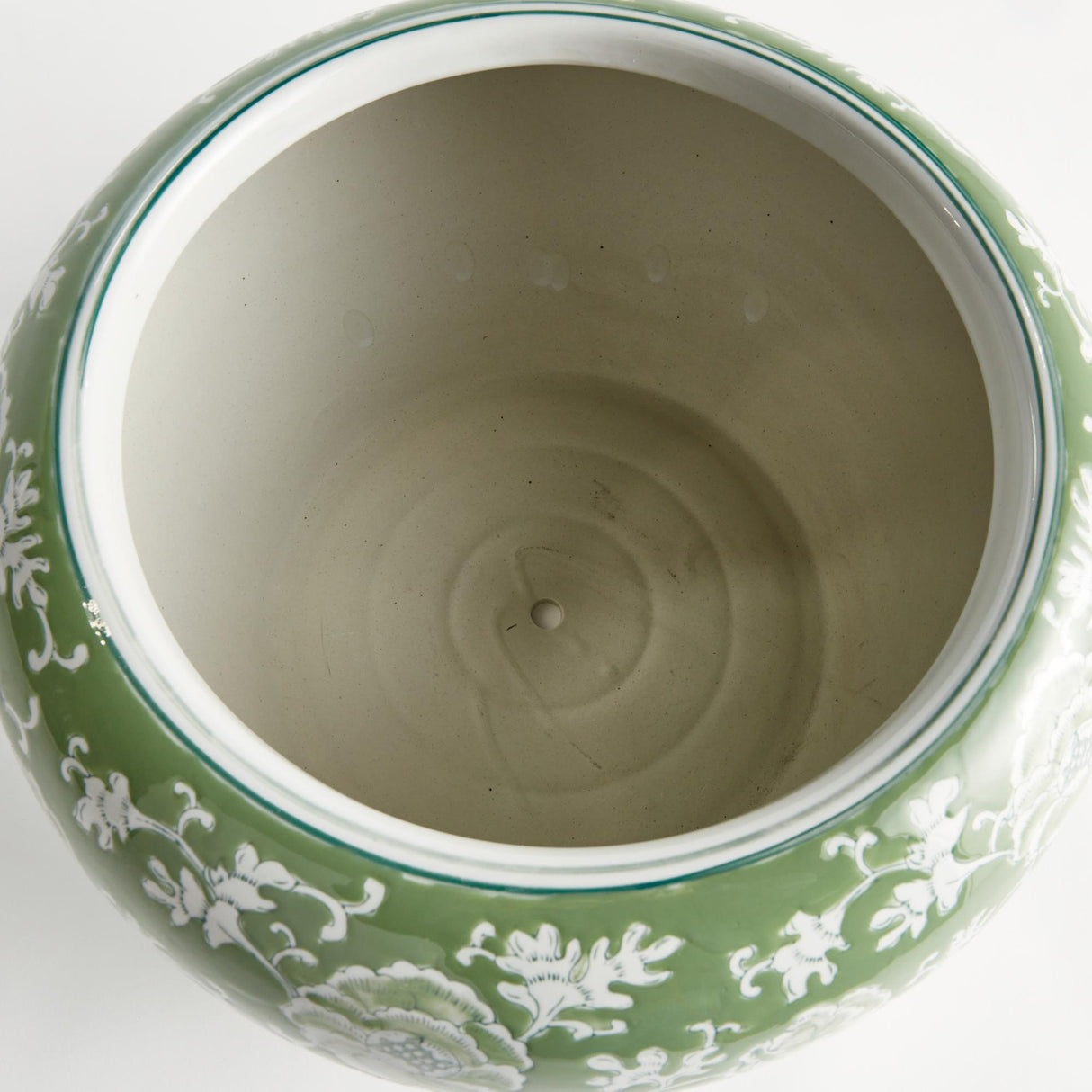 Napa Green and white IMPERIAL LOTUS PLANTER LARGE