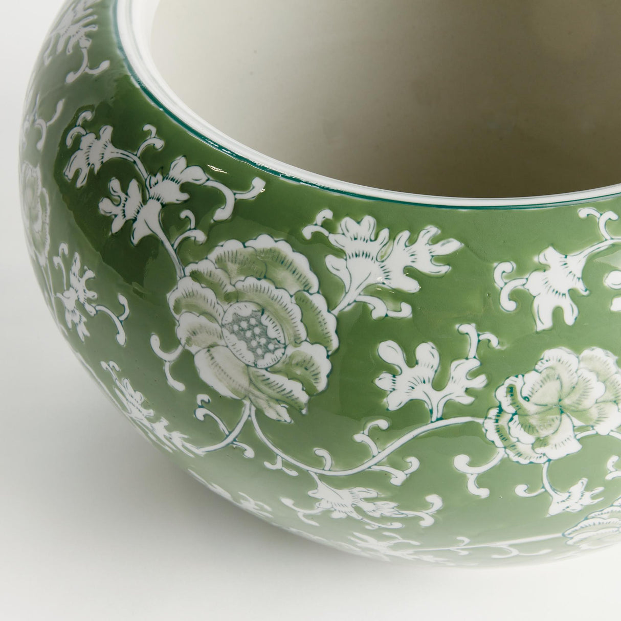 Napa Green and white IMPERIAL LOTUS PLANTER LARGE