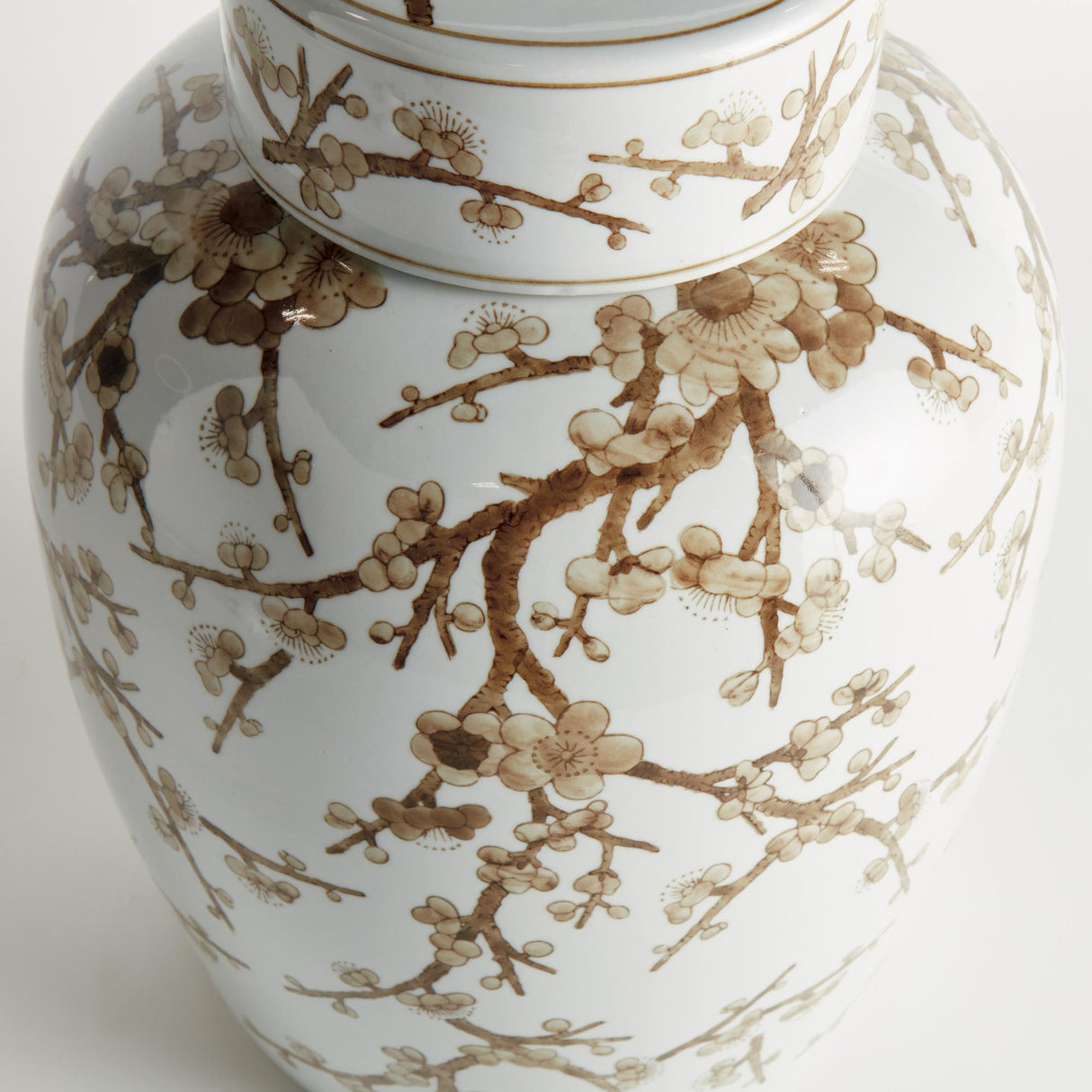Napa Brown and white PROVINCE EMPRESS LIDDED GINGER JAR