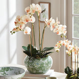 Napa Green and white IMPERIAL LOTUS PLANTER SMALL