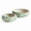 Napa Green and White IMPERIAL LOTUS LOW POTS, SET OF 2