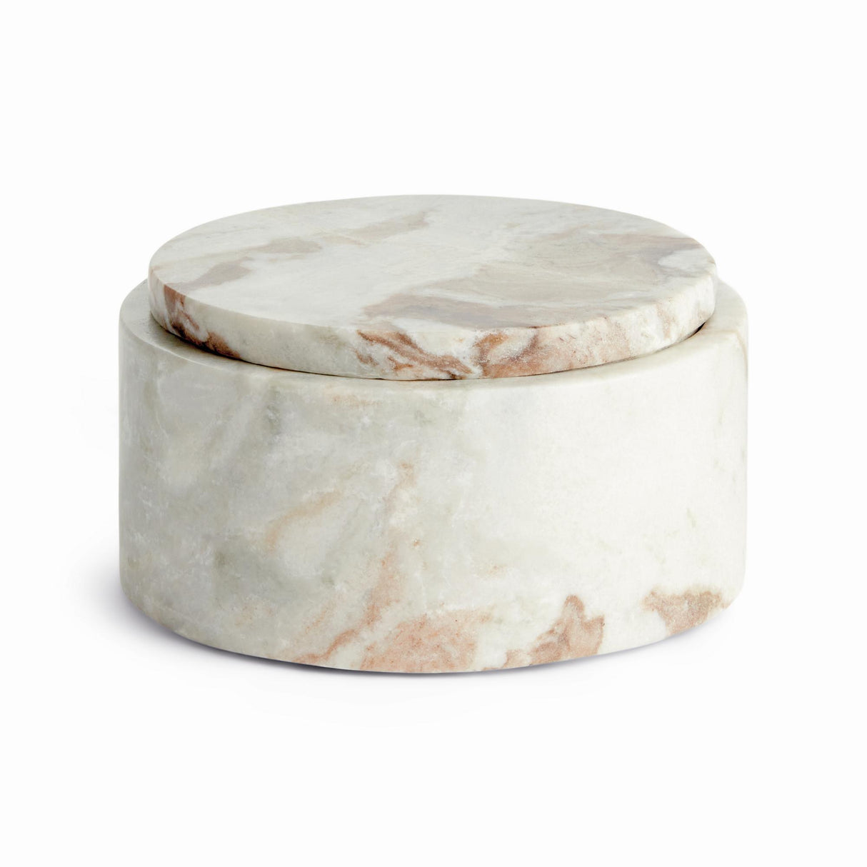Napa Brown/white JAQUELINE ROUND LIDDED BOX WIDE