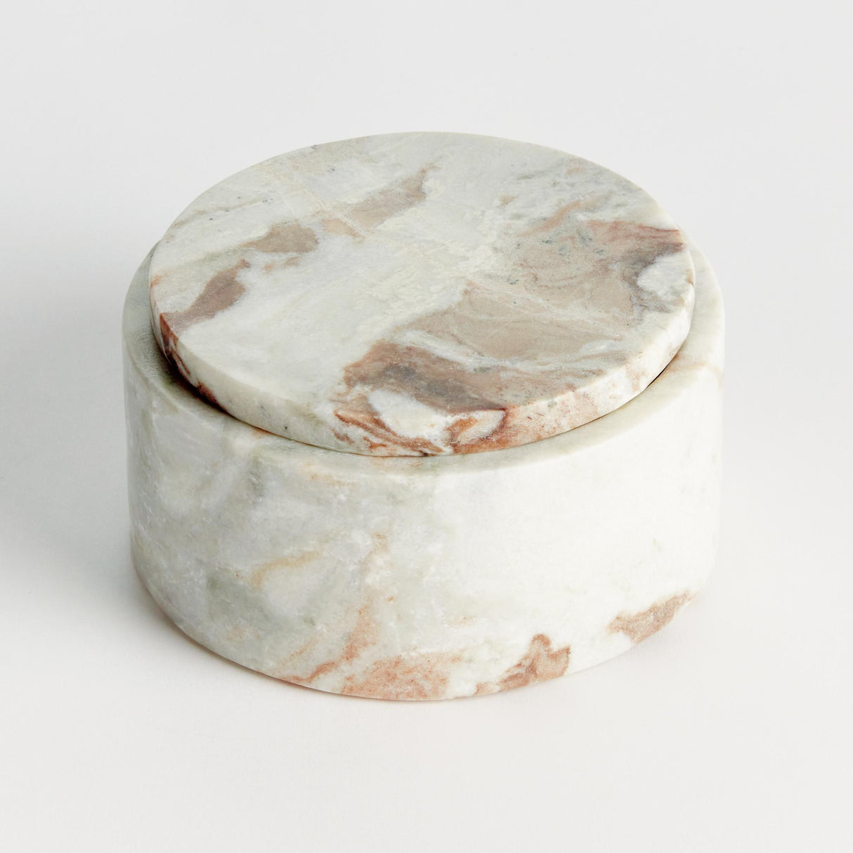 Napa Brown/white JAQUELINE ROUND LIDDED BOX WIDE