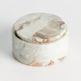 Napa Brown/white JAQUELINE ROUND LIDDED BOX WIDE