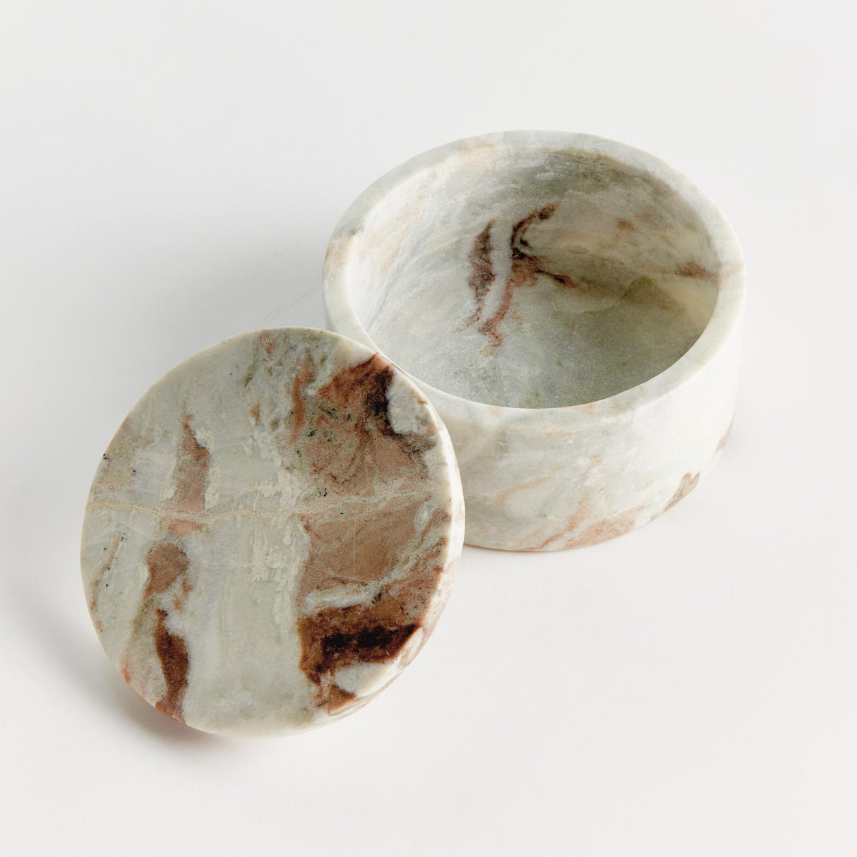 Napa Brown/white JAQUELINE ROUND LIDDED BOX WIDE