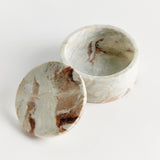 Napa Brown/white JAQUELINE ROUND LIDDED BOX WIDE