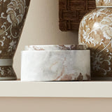 Napa Brown/white JAQUELINE ROUND LIDDED BOX WIDE