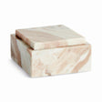 Napa Brown/white marble JAQUELINE SQUARE LIDDED BOX SHORT