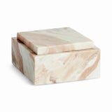 Napa Brown/white marble JAQUELINE SQUARE LIDDED BOX SHORT