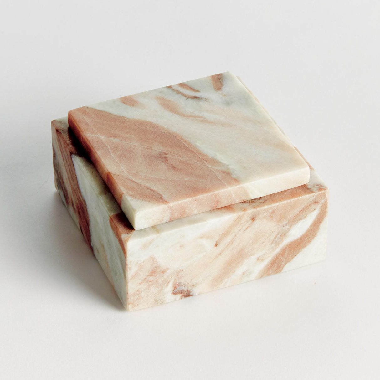 Napa Brown/white marble JAQUELINE SQUARE LIDDED BOX SHORT