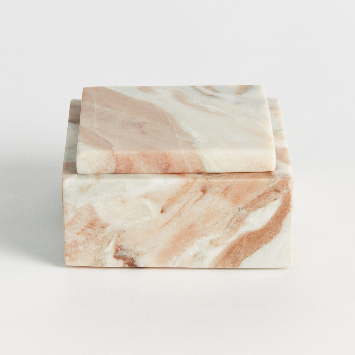 Napa Brown/white marble JAQUELINE SQUARE LIDDED BOX SHORT