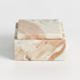 Napa Brown/white marble JAQUELINE SQUARE LIDDED BOX SHORT