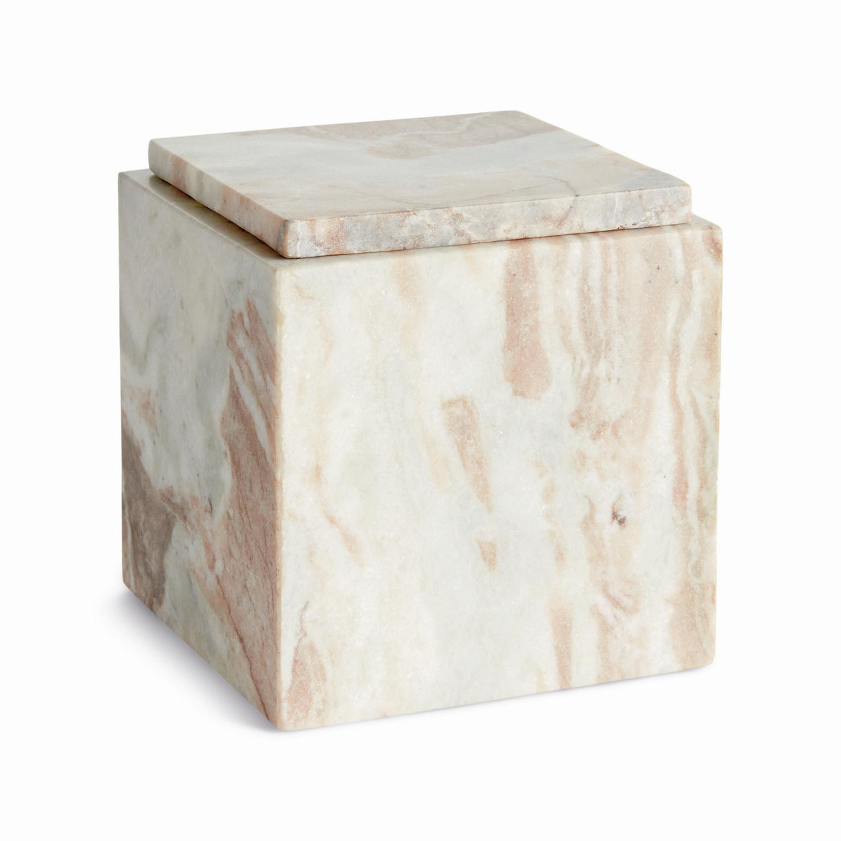 Napa Brown/white marble JAQUELINE SQUARE LIDDED BOX TALL