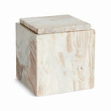 Napa Brown/white marble JAQUELINE SQUARE LIDDED BOX TALL