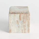 Napa Brown/white marble JAQUELINE SQUARE LIDDED BOX TALL