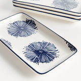 Napa Dark Blue/white STRIA STARBURST 8" TRAYS, SET OF 4