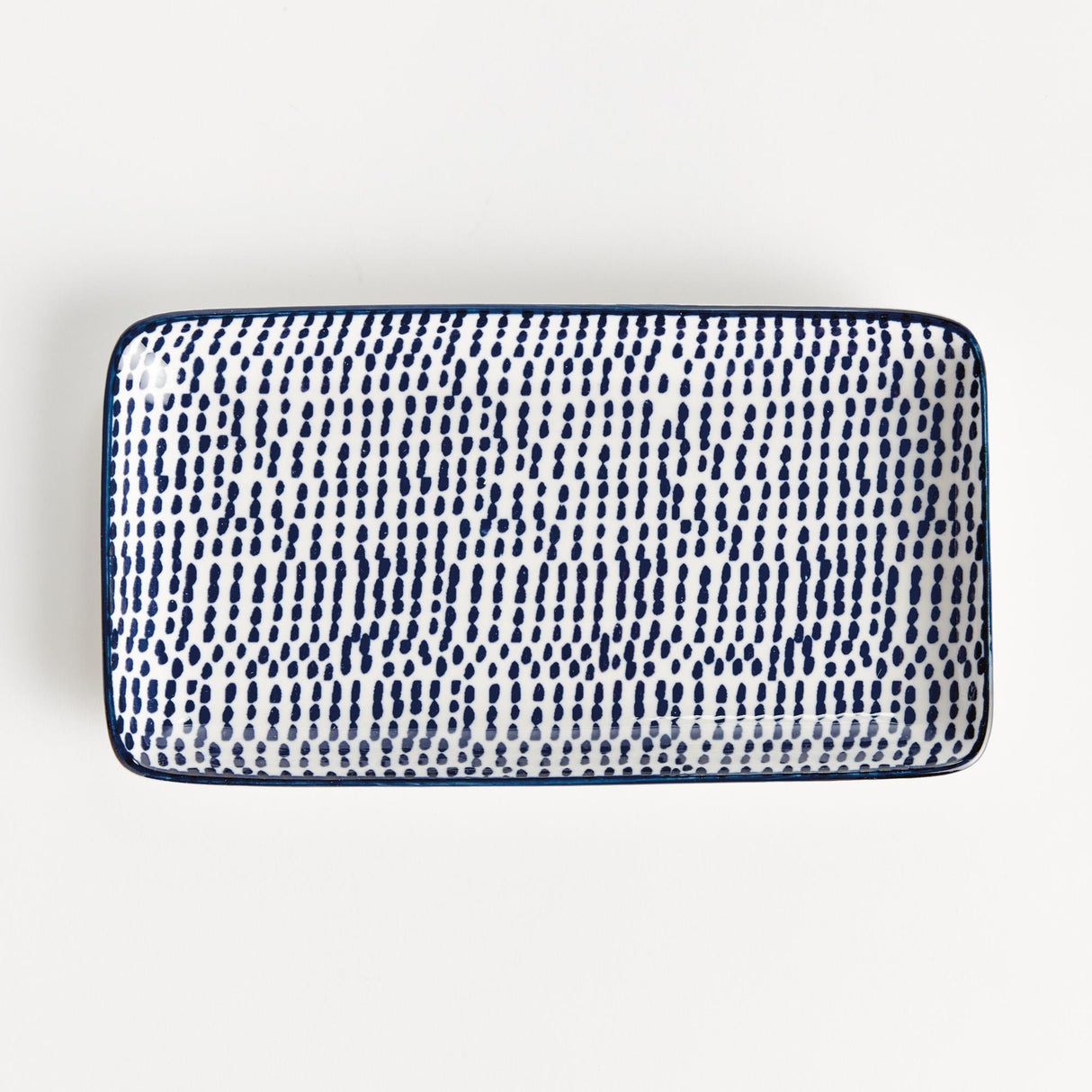 Napa Dark Blue/white STRIA SPECKLED 8" TRAYS, SET OF 4