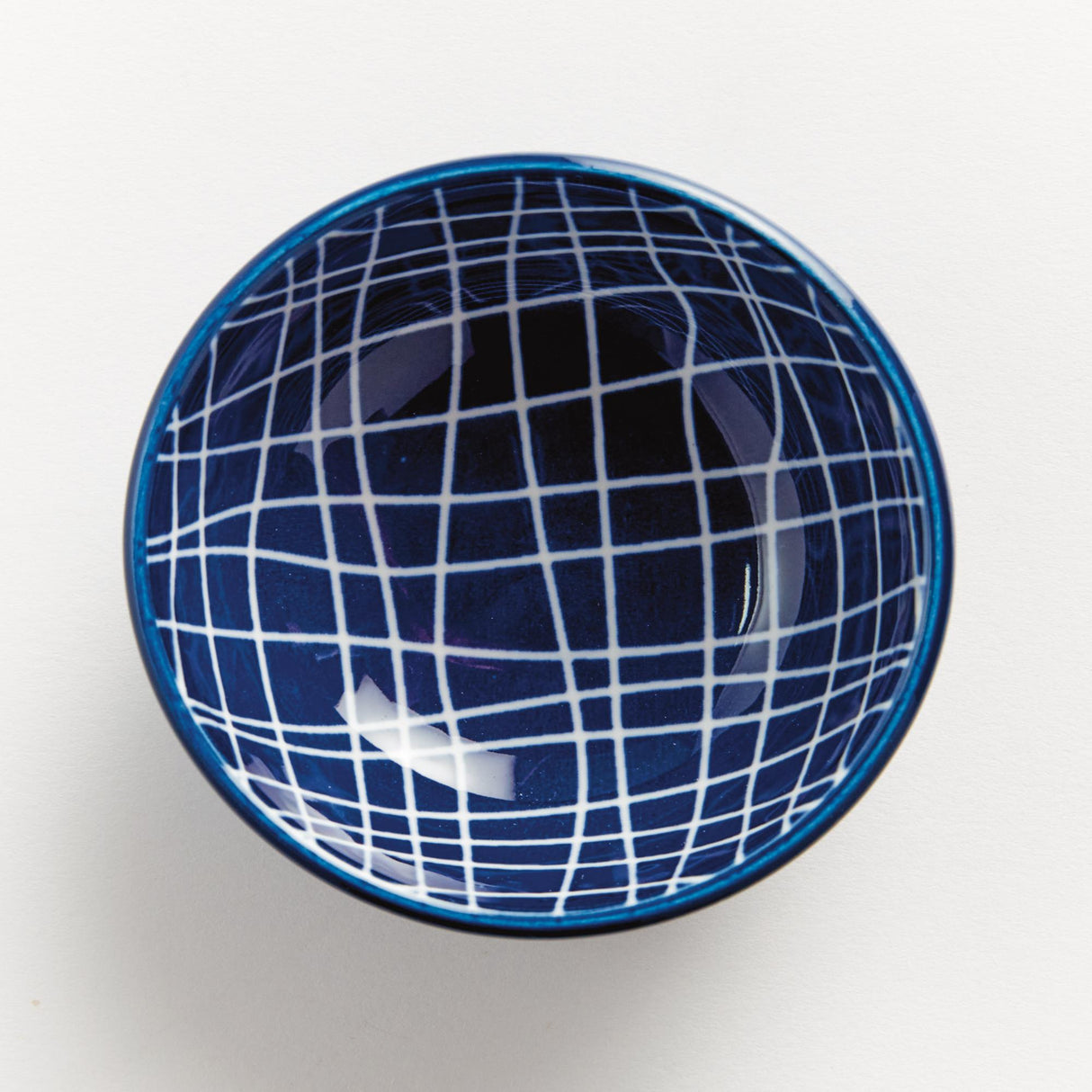Napa Dark Blue/white STRIA WEAVES DIP BOWLS, SET OF 6