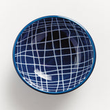 Napa Dark Blue/white STRIA WEAVES DIP BOWLS, SET OF 6