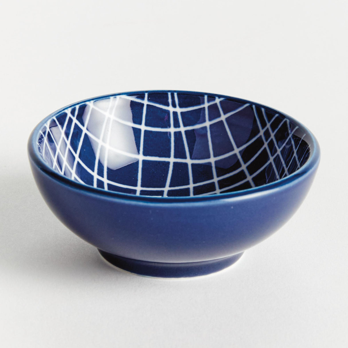 Napa Dark Blue/white STRIA WEAVES DIP BOWLS, SET OF 6