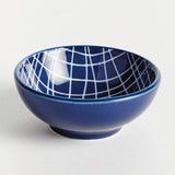 Napa Dark Blue/white STRIA WEAVES DIP BOWLS, SET OF 6
