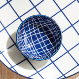 Napa Dark Blue/white STRIA WEAVES DIP BOWLS, SET OF 6