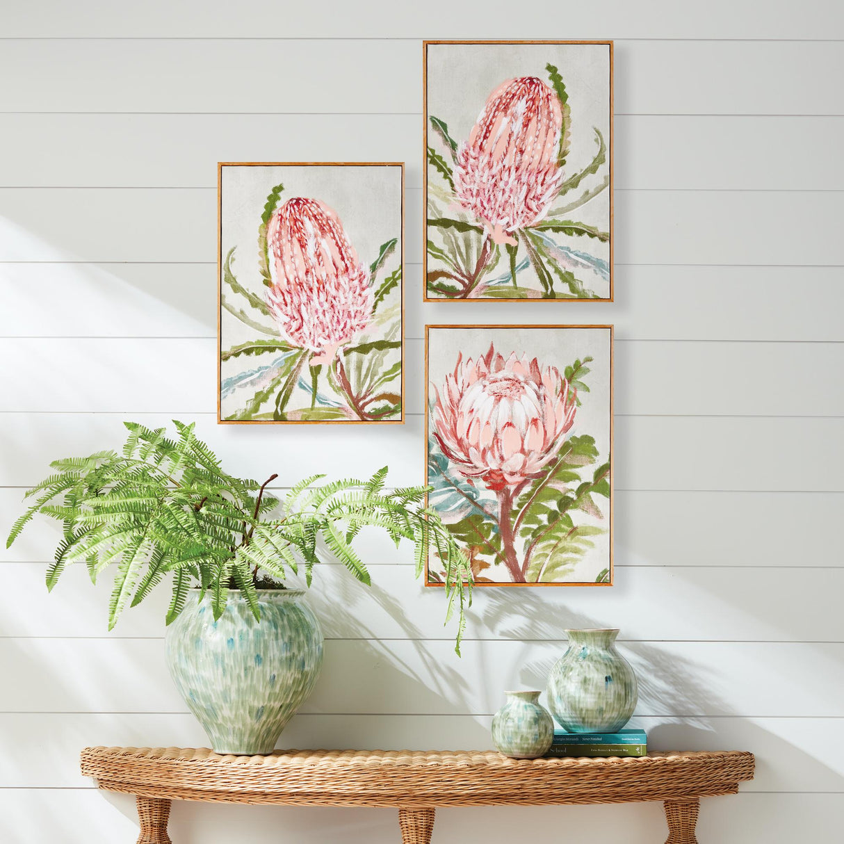 Napa Pink QUEEN PROTEA GICLEES, SET OF 3