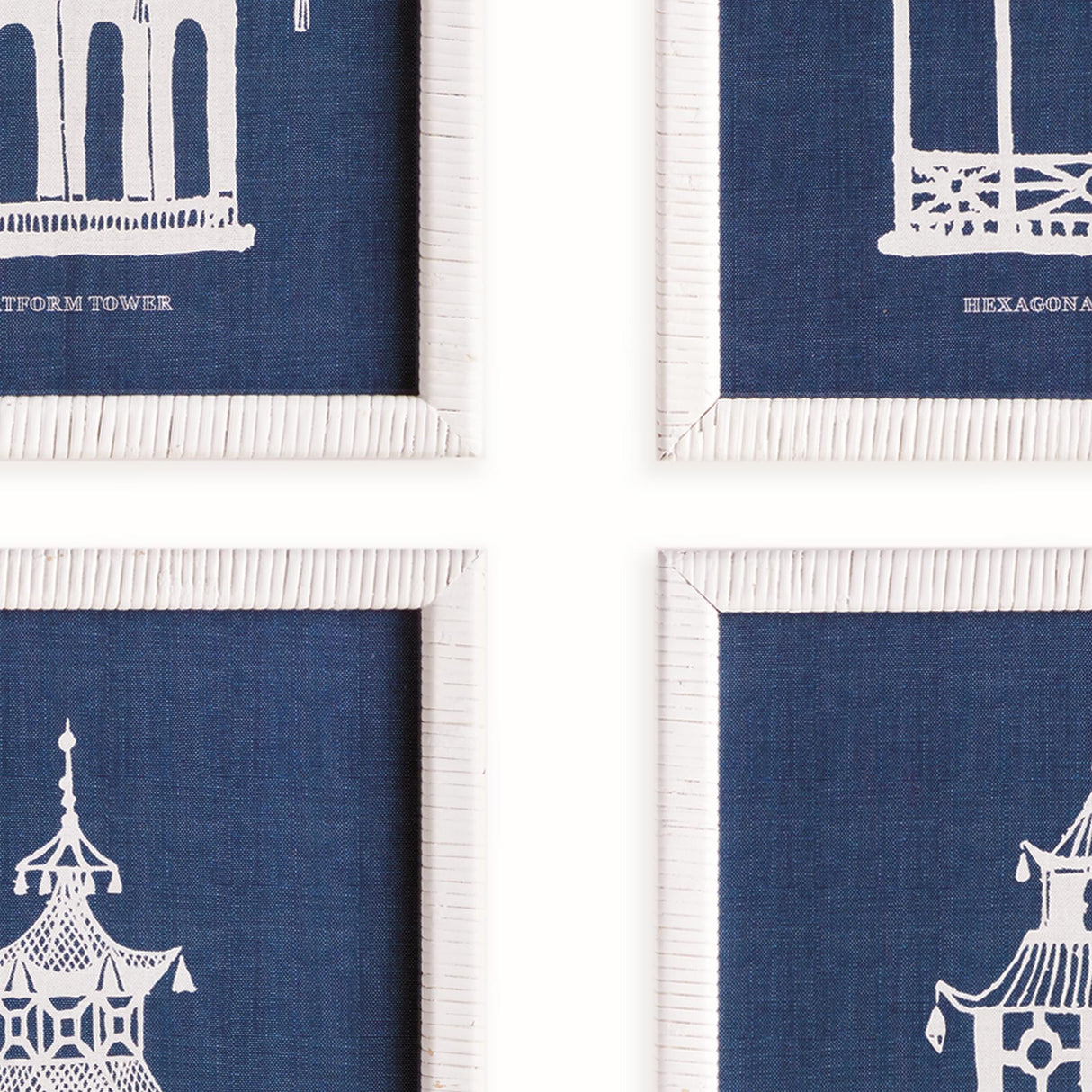 Napa Blue TRADITIONAL PAGODA STUDY, SET OF 4