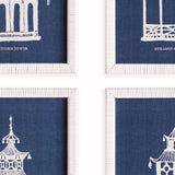 Napa Blue TRADITIONAL PAGODA STUDY, SET OF 4