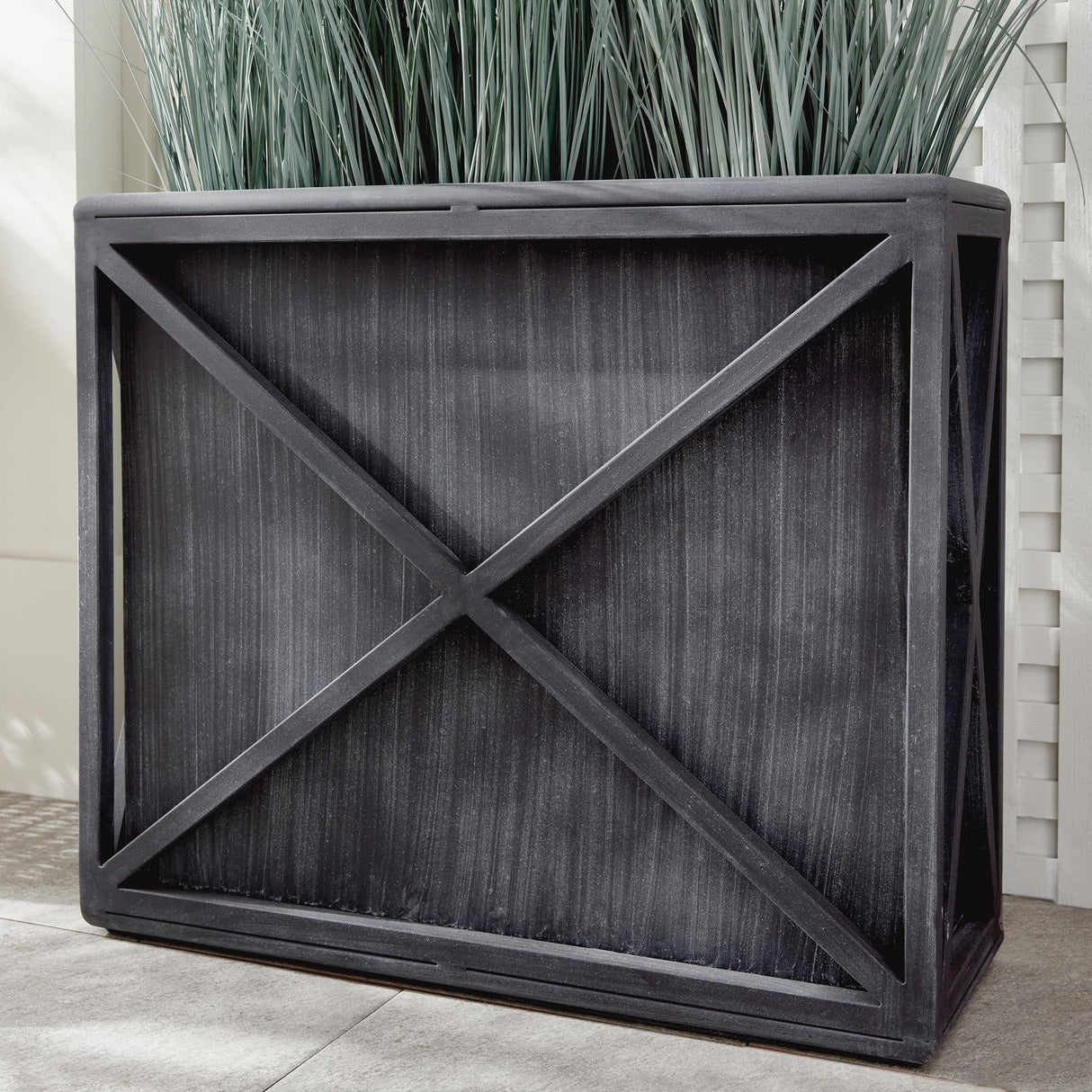 Napa Aged Zinc TERRAZZA TALL RECTANGULAR PLANTER